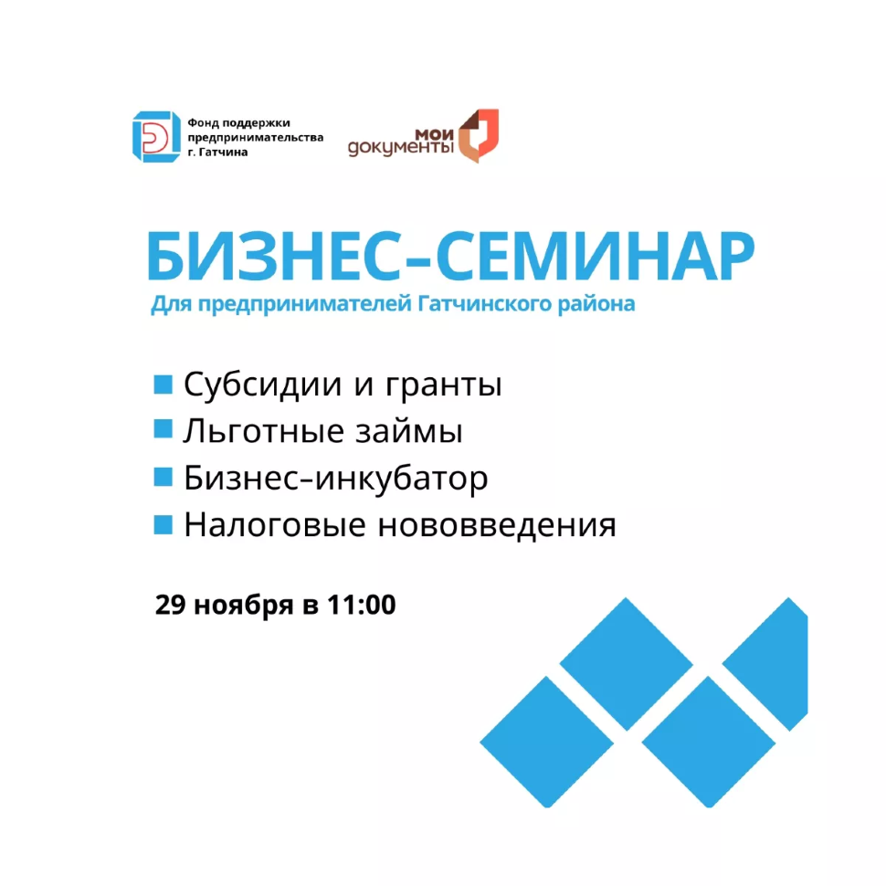 Бизнес-семинар для предпринимателей Гатчинского района